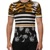 Dolce & Gabbana Multicolor Leopard Palm Leaf Men Crew Neck T-shirt