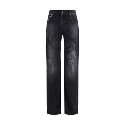 Balenciaga Black Cotton Relaxed Fit Jeans
