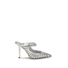 Jimmy Choo Silberne Leder-Pumps mit hohem Absatz