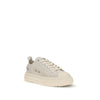 Dsquared² Cream Leather Platform Sneakers