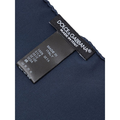 Dolce & Gabbana Blue Silk Pocket Square