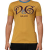 Dolce & Gabbana Yellow Logo Crew Neck Short Sleeves T-shirt