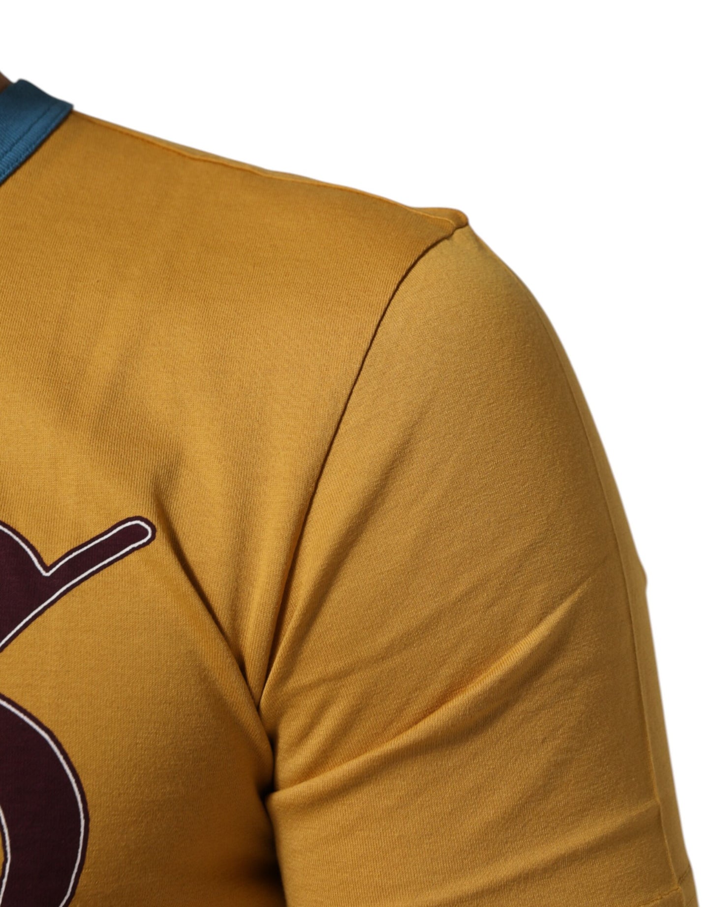 Dolce & Gabbana Yellow Logo Crew Neck Short Sleeves T-shirt