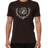 Dolce & Gabbana Brown Coin Laurel Print Men Crew Neck T-shirt