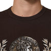 Dolce & Gabbana Brown Coin Laurel Print Men Crew Neck T-shirt