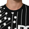 Dolce & Gabbana Black Cotton Polka Dots Round Neck T-shirt