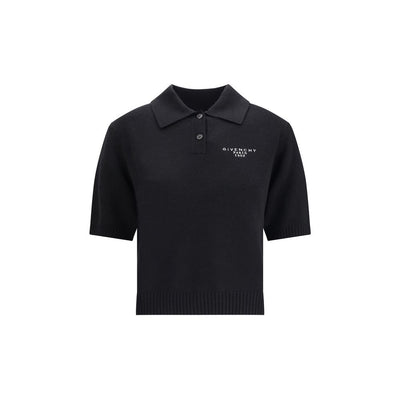 Givenchy Black Wool Polo Shirt