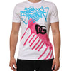 Dolce & Gabbana White Graphic Print Cotton Crew Neck T-shirt