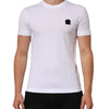 Dolce & Gabbana White Cotton Logo Patch Crew Neck  T-shirt