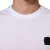 Dolce & Gabbana White Cotton Logo Patch Crew Neck  T-shirt