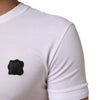 Dolce & Gabbana White Cotton Logo Patch Crew Neck  T-shirt
