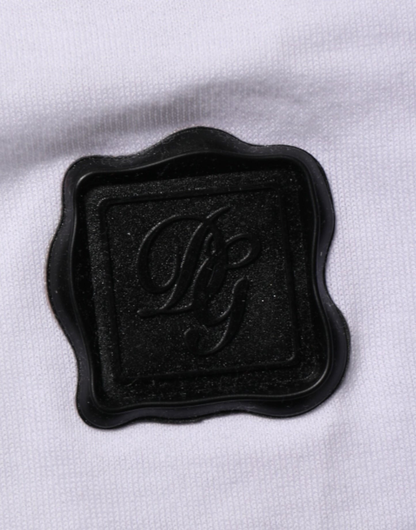 Dolce & Gabbana White Cotton Logo Patch Crew Neck  T-shirt