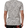 Dolce & Gabbana White Musical Print Collared Polo T-shirt