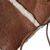 Miu Miu Brown Leather Fur Inner Lining Neck Strap WinterFleece Handwarmer