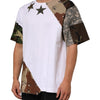 Dolce &amp; Gabbana Weißes Camouflage-Patchwork-Herren-Baumwoll-T-Shirt