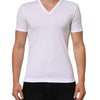 Dolce & Gabbana White Cotton V-Neck Short Sleeves T-shirt