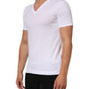 Dolce & Gabbana White Cotton V-Neck Short Sleeves T-shirt