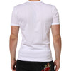 Dolce & Gabbana White Cotton V-Neck Short Sleeves T-shirt