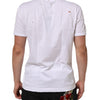 Dolce & Gabbana White Distressed Cotton V Neck Men T-shirt