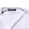 Dolce & Gabbana White Distressed Cotton V Neck Men T-shirt