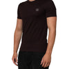 Dolce & Gabbana Brown Logo Plaque Cotton Crew Neck T-shirt
