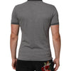 Dolce &amp; Gabbana graues Polo-Shirt mit Logostickerei und Kragen