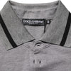 Dolce &amp; Gabbana graues Polo-Shirt mit Logostickerei und Kragen