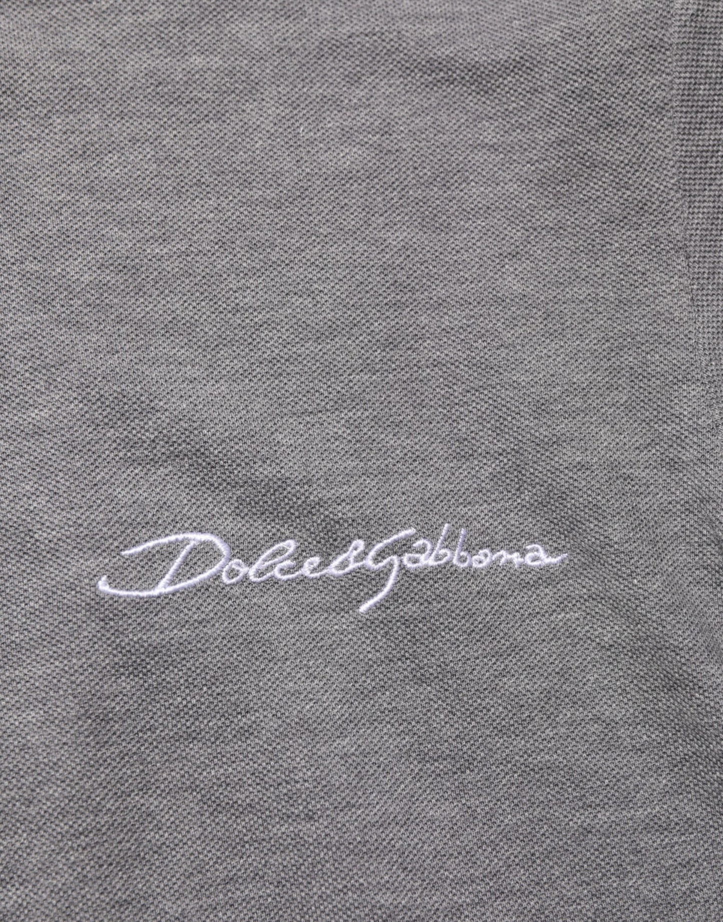 Dolce &amp; Gabbana graues Polo-Shirt mit Logostickerei und Kragen