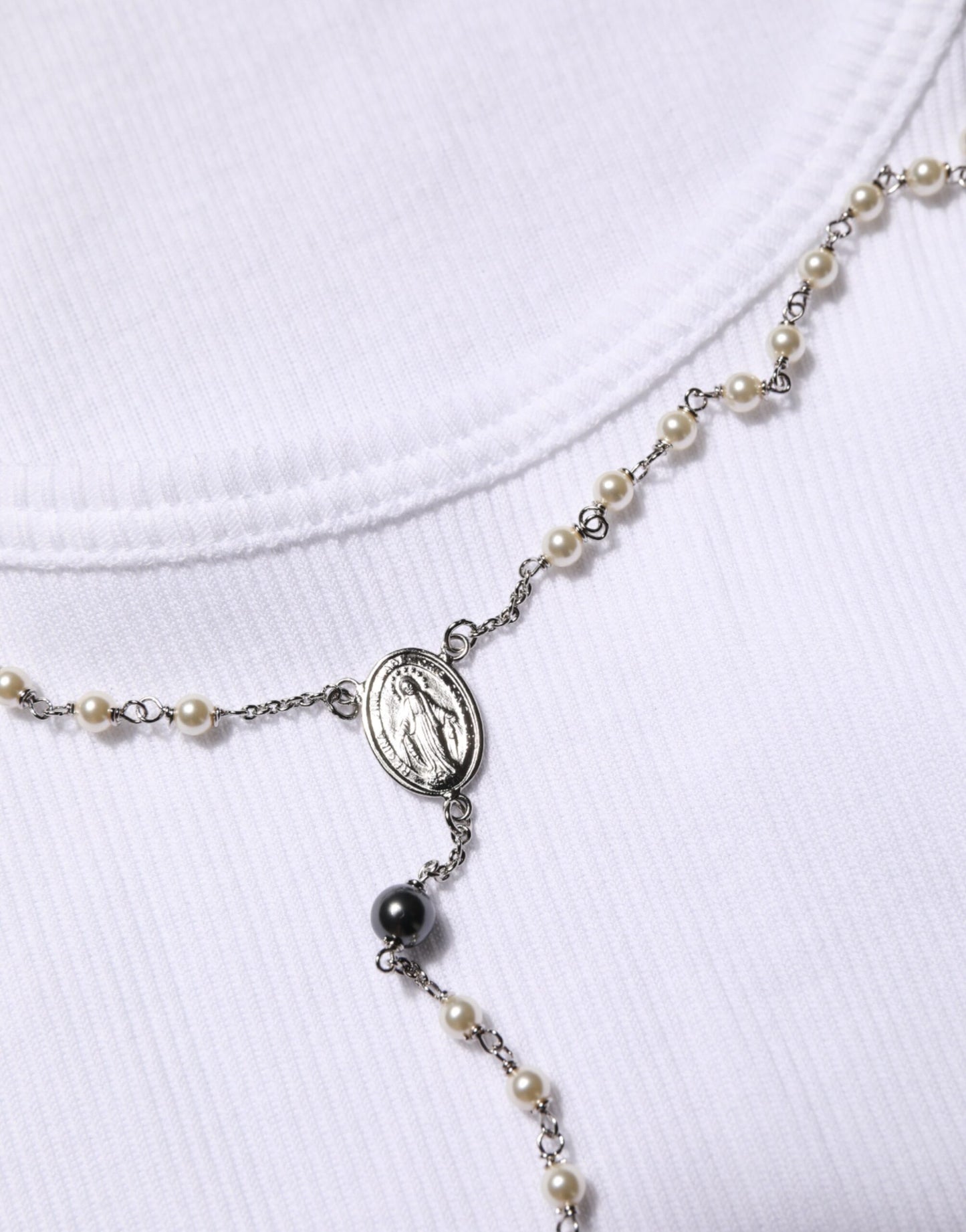 Dolce &amp; Gabbana Tanktop mit weißer Baumwollkette