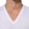 Dolce & Gabbana White Cotton V-Neck Short Sleeves T-shirt