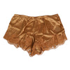 Dolce &amp; Gabbana Shorts aus braunem Seidensatin mit floraler Spitze
