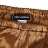 Dolce &amp; Gabbana Shorts aus braunem Seidensatin mit floraler Spitze