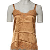 Dolce &amp; Gabbana braunes Tanktop aus Seidensatin mit Blumenmuster