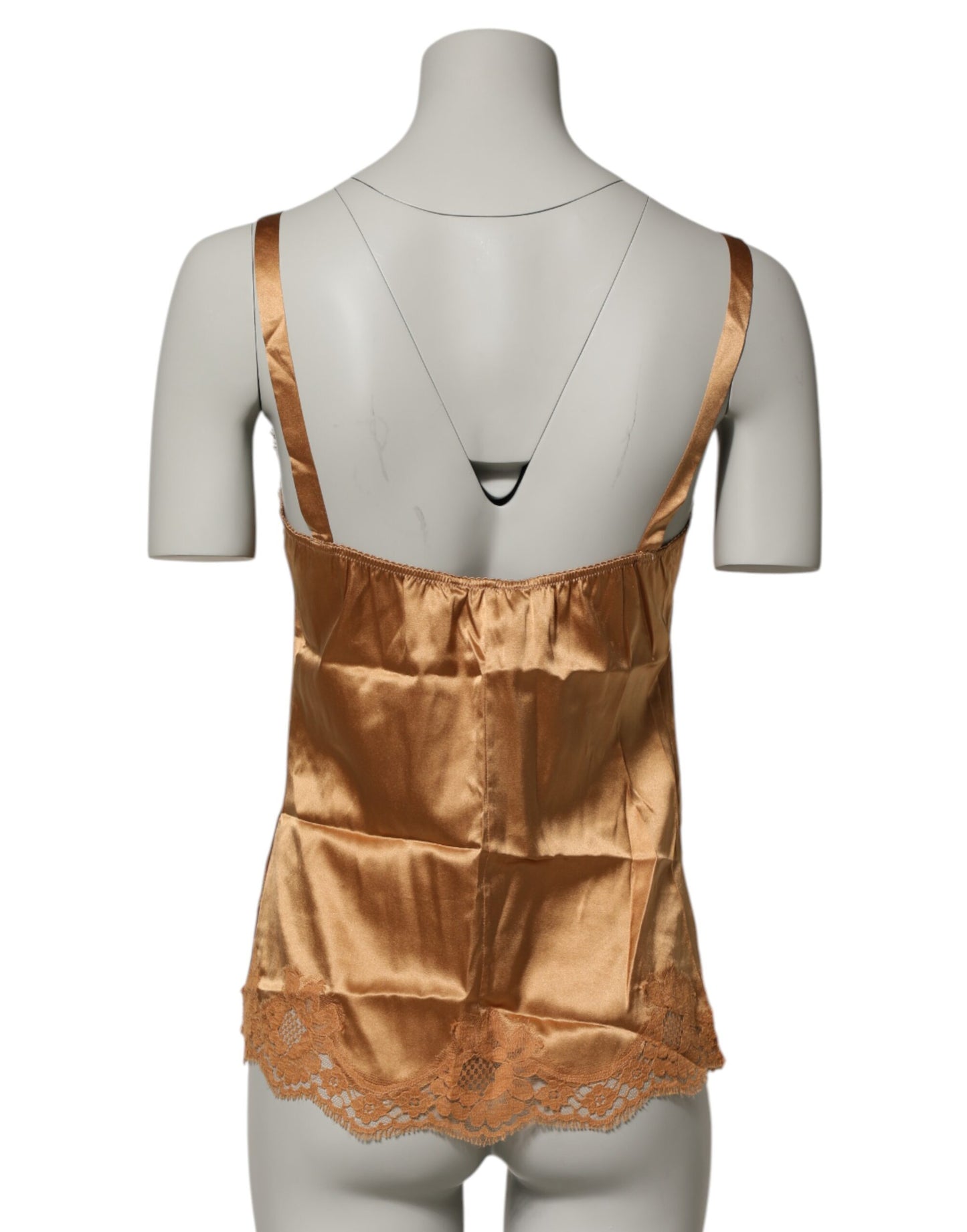 Dolce &amp; Gabbana braunes Tanktop aus Seidensatin mit Blumenmuster