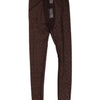 Dolce & Gabbana Brown Nylon Logo Lace Leggings Pants Underwear