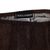 Dolce & Gabbana Brown Nylon Logo Lace Leggings Pants Underwear