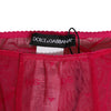 Dolce & Gabbana Fuchsia Logo Lace Tight Midi Trousers Underwear