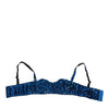 Dolce & Gabbana Blue Sequin Embellished Balconnet Bra Underwear
