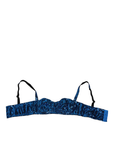 Dolce &amp; Gabbana blauer Pailletten-Balconnet-BH