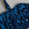Dolce & Gabbana Blue Sequin Embellished Balconnet Bra Underwear