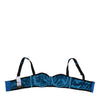 Dolce & Gabbana Blue Sequin Embellished Balconnet Bra Underwear