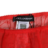 Dolce &amp; Gabbana Leggings aus rotem Nylon mit Logo-Spitze, Unterwäsche