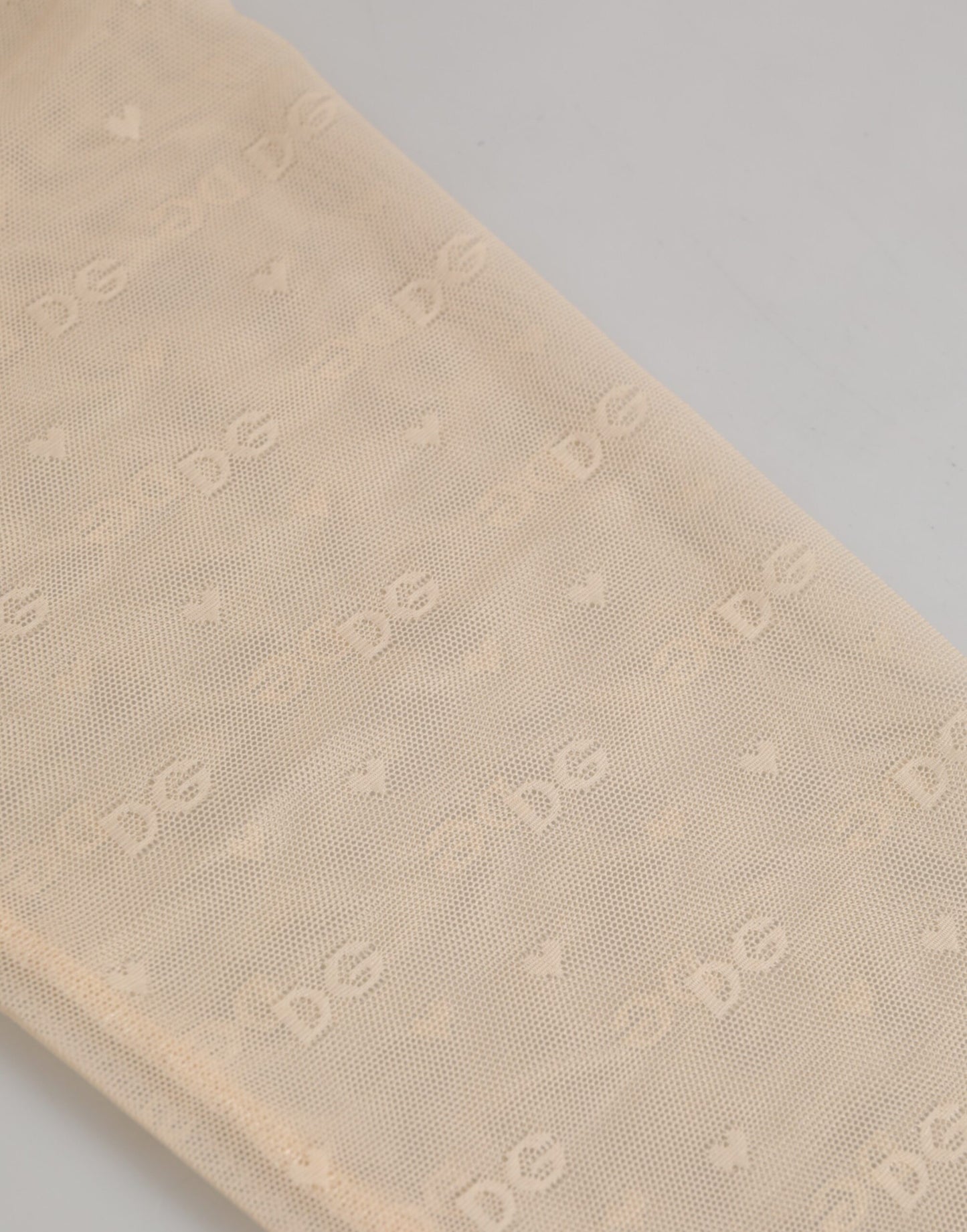 Dolce &amp; Gabbana Beige Nylon Logo Spitzenleggings Hose Unterwäsche