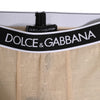 Dolce &amp; Gabbana Beige Nylon Logo Spitzenleggings Hose Unterwäsche