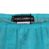 Dolce &amp; Gabbana Hellblaue Logo-Spitzen-Tight Midi-Hose Unterwäsche