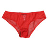 Dolce &amp; Gabbana roter Nylon-Slip aus transparentem Netzgewebe und Spitze
