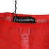 Dolce &amp; Gabbana roter Nylon-Slip aus transparentem Netzgewebe und Spitze