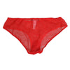 Dolce &amp; Gabbana roter Nylon-Slip aus transparentem Netzgewebe und Spitze