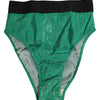 Dolce & Gabbana Green DG Logo Lace High Brief Panty Underwear