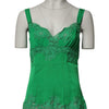 Dolce & Gabbana Green Floral Lace Tank Lingerie Top Underwear